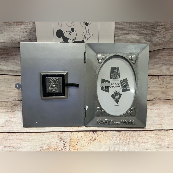 NIB Disney 100 Years  of Magic Pewter 4x6" Frame with a special Pin - Picture 1 of 7